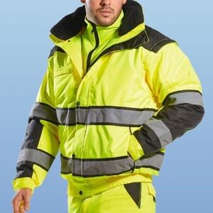 Portwest UC466 Class 3 Hi-Vis Yellow Bomber Jacket. Size Large. NWT.